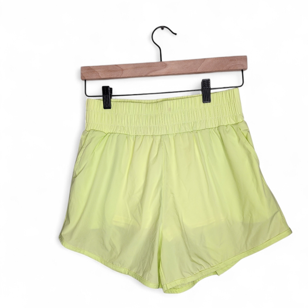 Real Essentials High Rise 3" Running Shorts With Liner In Neon Green Size S